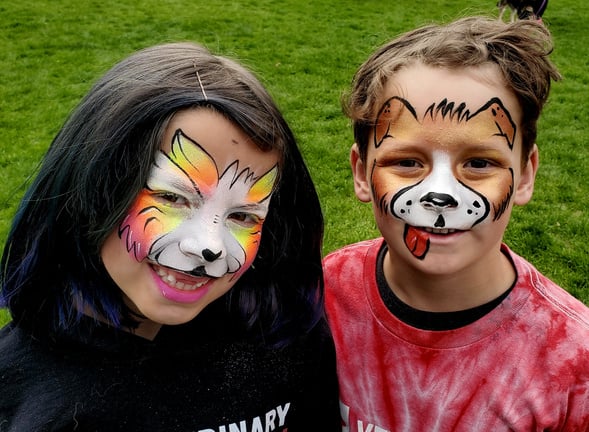 We facepainted some furry friends!