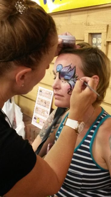 One of our talented, professional and insured facepainters working at the Denver County Fair!